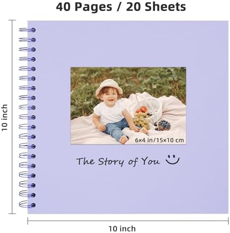 Yopih Scrapbook Album 10x10in, Acid-Free Kraft Paper 20 Sheets 40 Pages - Image 2