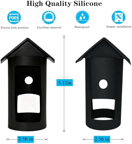 Waterproof Silicone Cover Protective Case Compatible with Ring Outdoor Cam Plus, Anti-Scratch & Glare, UV-Resistant, Weatherproof Protective Skin for Full Protection (Black) - Image 6