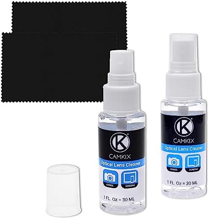 Camkix Lens and Screen Cleaning Kit - 2X Cleaning Spray 2X Microfiber Cloth - Perfect to Clean The Lens of Your DSLR and Compatible with Your Camera, Smartphone, Tablet, Notebook, etc. by CamKix