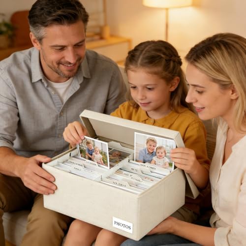 Photo Storage Box 5x7, Decorative Photo Boxes storage With Lids - Image 2