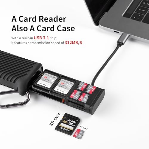 PGYTECH UHS-II SD4.0/Micro SD Card Reader Holder TF Memory Card Reader Case - Image 2