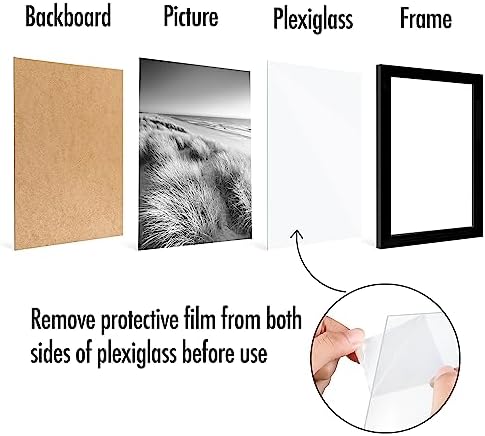 Americanflat 8x10 Picture Frame 5-Pack - Slim Molding - Black - Image 6