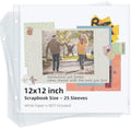 Vienrose Scrapbook Refill Pages 12x12, 25 Pack Heavyweight Clear Page Protectors for 3 Ring Binders, Top Loading Plastic Sleeves for Scrapbook Albums & Photo Storage (No Paper Inserts, Acid Free) by Vienrose