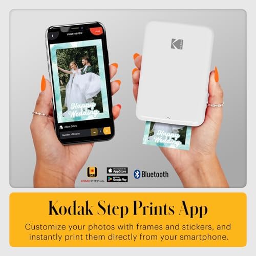 KODAK Step Instant Smartphone Photo Printer, Portable Mini Color Wireless Mobile Printer, Zink 2x3” (5.1x7.5 cm) Sticky-Back Photos, Bluetooth Compatible with iOS & Android Devices, Editing App, White - Image 4