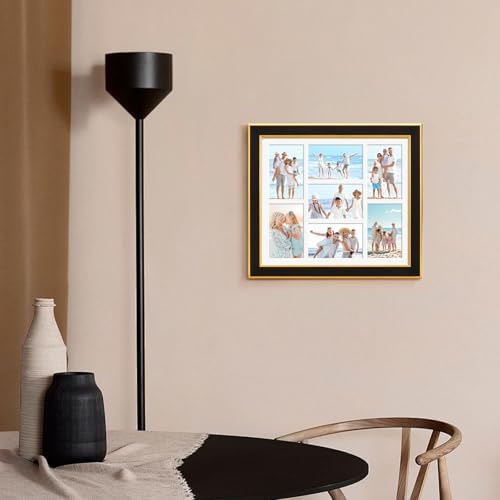 Suede 13.5x15.5 Picture Frame Display 7 Opening 4x6 Picture Frames Collage Wall Decor with Mat,Multi Photo Frame for Plexiglass,Wall Decor,1Pack,Black - Image 6