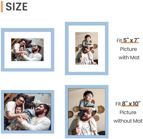 upsimples 8x10 Picture Frames, Gallery Wall Frames Set of 5, Blue - Image 5