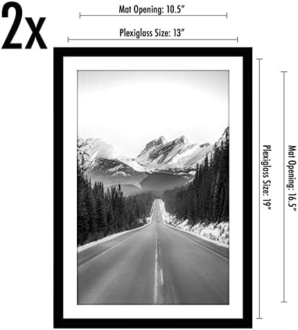 Americanflat 13x19 Poster Frame 2-Pack - Matted to 11x17 - Black - Image 2