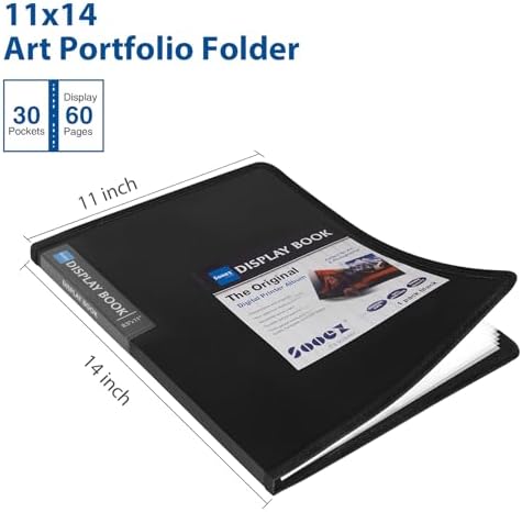 Sooez Art Portfolios 11x14, Portfolio Folder with 30 Pockets & Black Inner - Image 6