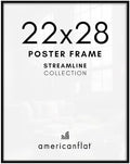 Americanflat 22x28 Poster Frame with Polished Plexiglass - Streamline Collection - Thin Border Picture Frame for Wall Display - Hanging Hardware Included - Black by Americanflat