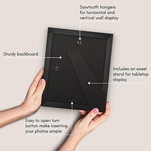 Americanflat 8x10 Picture Frame - Matted to 5x7 - Engineered Wood - Black - Image 5