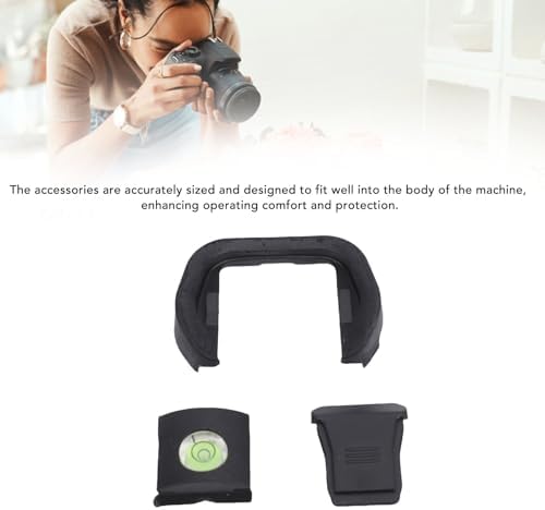 Pomya Camera Eyecup Viewfinder & Hot Shoe Cover Cap with Bubble Spirit Level Kit - Compatible with R5 R6, Soft Silicone Eye Cup, Dust Proof, Accurate Leveling - Image 3