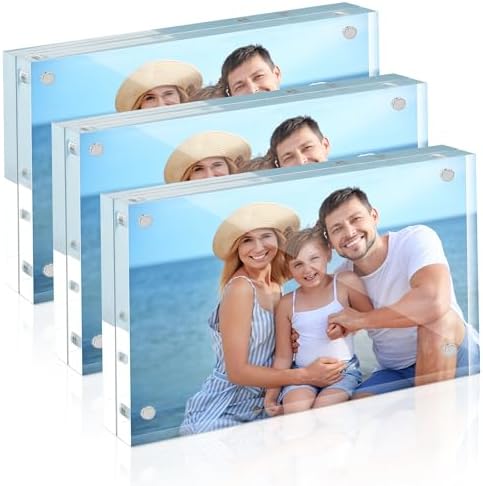 HOUSE DAY Acrylic Picture Frames 3.5x5, 3Pack Magnetic 3.5x5 Picture Frame by HOUSEDAY