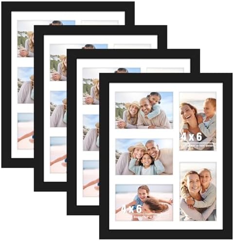 DUENPY 4 Pack 11x14 Collage Frame For 5 4x6 Photos Black by DUENPY