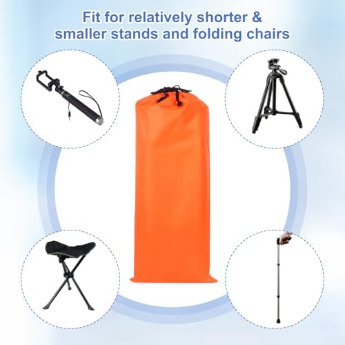 24 x 10 Inch Tripod Monopod Case Bag, Oxford Cloth Foldable Tripod Carrying Case Bag with Drawstring, Fits Speaker/Light Stand/Studio/Outdoor/Travel/Camping, Orange - Image 5