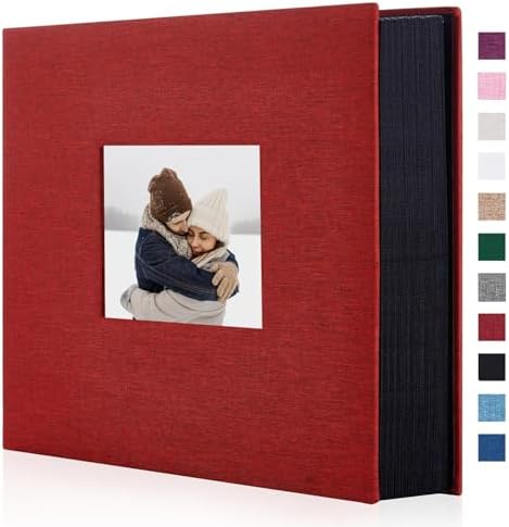Artmag Fabric Photo Album 4x6 600 Large Capacity for Family Wedding Anniversary Linen Album Holds 600 Horizontal and Vertical Photos (600 Pockets, Red) by Artmag