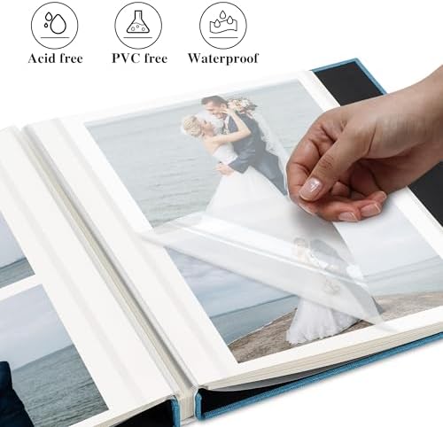 Self Adhesive Photo Album Linen Cover 60 Pages Sky Blue - Image 4