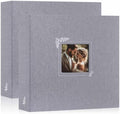 Lanpn 2 Packs Scrapbook Photo Album 12x12, Linen Window Design Cover Top Load 3 Ring Folder Binder Photo Book Photobook 12 x 12 inch with 30 Plastic Sleeves 60 Pages (Grey) by Lanpn