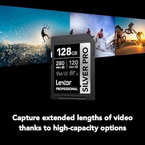 Lexar 128GB Silver PRO SD Memory Card, 280MB/s Read, 4K, V60, U3, UHS-II - Image 3