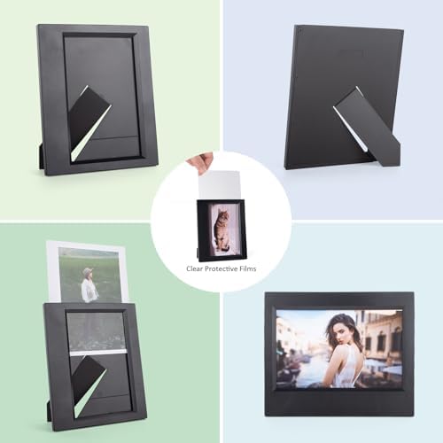 8 Packs Tabletop Photo Frame for Instax Wide Film - Desk Stand Up Display Small Picture Frame for Instax WIDE EVO/400/300/210 Instant Camera Film,4.25x3.38'' Photo Frame - Black - Image 4