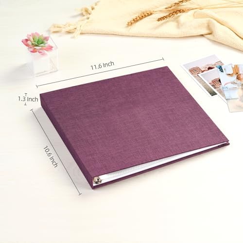 Mublalbum 10x10 Inch 3 Ring DIY Scrapbook Photo Album 40 Pages, Purple - Image 2