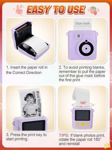 12 Roll 1''×2.2'' Kids Camera Paper Roll Refill for Kid Camera Instant Print - Image 7