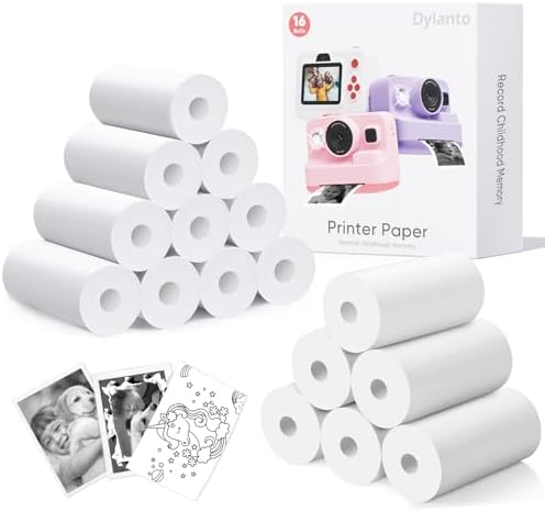 Printing Paper, Printing Camera Refill Thermal Paper 16 Rolls, BPA Free, BLL2 (16 Rolls) by Dylanto