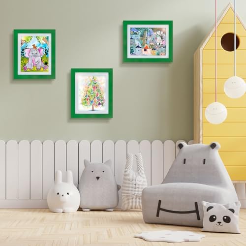 2 Pack 10x12.5 Front-Opening Kids Artwork Frames Changeable (Green) - Image 6