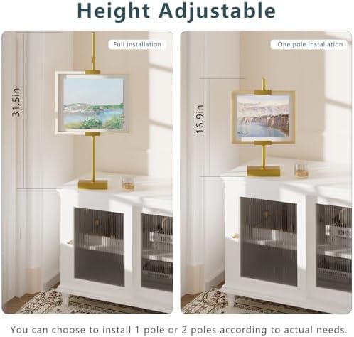 31.5"H Adjustable Tabletop Picture Frame Stand, Tabletop Easel Stand, Gold - Image 3