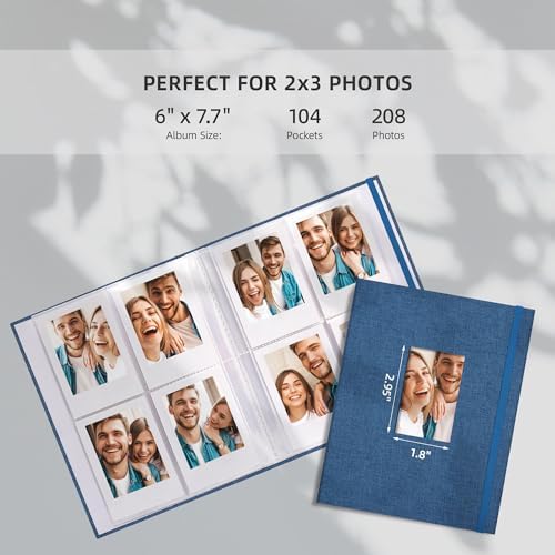 Vienrose Mini Polaroid Photo Album 208 Photos 2x3 Inch Blue 2 PACK - Image 2