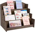 4 Tier Wooden Greeting Card Display Stand, Brown by Aubeco