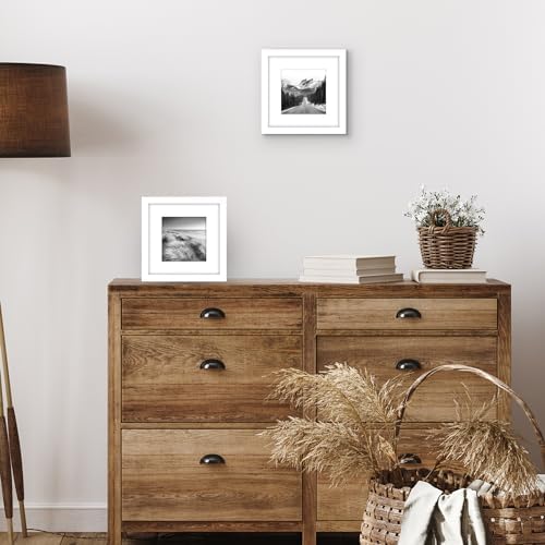 Americanflat 8x8 Picture Frame 2-Pack - Matted to 5x5 - White - Image 5