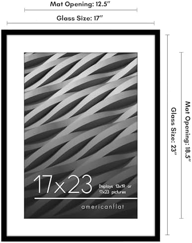 Americanflat 17x23 Poster Frame - Matted to 13x19 - Slim Molding - Black - Image 2