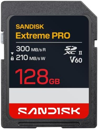 SANDISK 128GB Extreme PRO SDXC UHS-II Memory Card - C10, U3, V60, 6K, 4K UHD, Read Speed up to 300MB/s - SDSDXEM-128G-GN4IN by Unknown