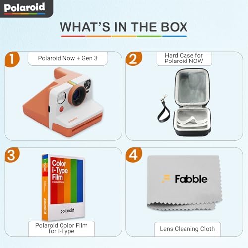 Polaroid Now Generation 3 I-Type Instant Camera (Coral) Bundle with Color I-Type Film (8 Exposures), Hard Protective Case and Wrist Strap - Image 2