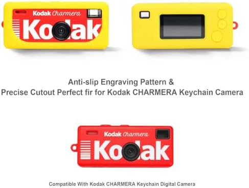 BOVKE Soft Silicone Case for KODAK CHARMERA Keychain Digital Camera, Yellow - Image 2