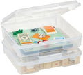 IRIS USA Board Game Storage |Made in USA| Thick Craft Case (2-Pack) - Clear by IRISUSA
