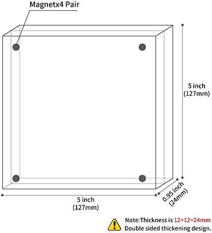 Sezanrpt Clear Booth Photo Frame 5x5, Perspex Square Picture Frame, Acrylic Photo Frame for 5x5, 4x4, 3x3 Picture Display - Image 2