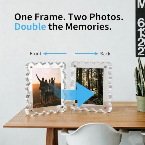 3Pack 4x4 Inch Scalloped Acrylic Picture Magnetic Frames - Image 5