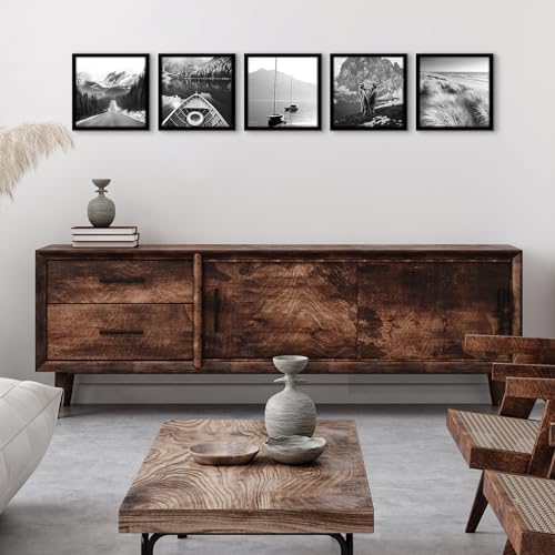 Americanflat 12x12 Picture Frame 5-Pack - Slim Molding - Black - Image 5