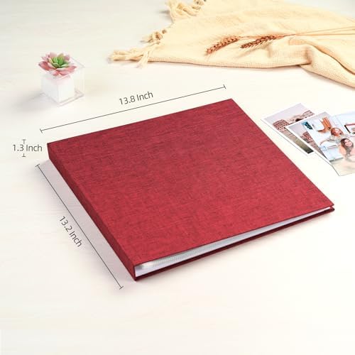 Mublalbum 12x12 Inch 3 Ring DIY Scrapbook Photo Album 40 Pages, Red - Image 2