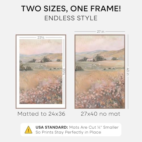 Homeforia 27x40 Mocha Poster Frame, High-End Metal, 24x36 Mat, Glass - Image 2
