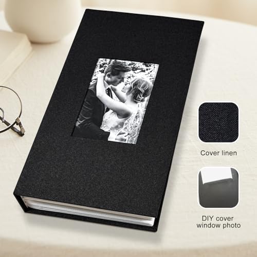 Photo Album 4x6 with 420 Pockets, Slip-in Picture Albums, Linen Cover Memory Book with Front Window, Vertical pages Photo Book for Wedding, Family, Anniversary, Baby, Vacation(Black) - Image 7