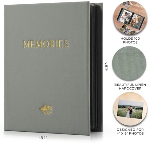 Beautiful Linen Photo Album For 4x6 Photos - Holds Up To 100 Pictures - Image 4