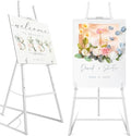 Easel Stand for Sign, 4-Tier Height Adjustable, White by Unknown