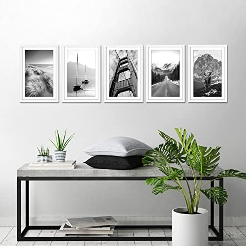 Americanflat 11x17 Picture Frame 5-Pack - Matted to 9x15 - White - Image 5