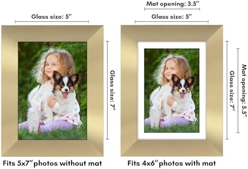 Americanflat 5x7 Picture Frame - Matted to 4x6 - Engineered Wood - Gold - Image 2