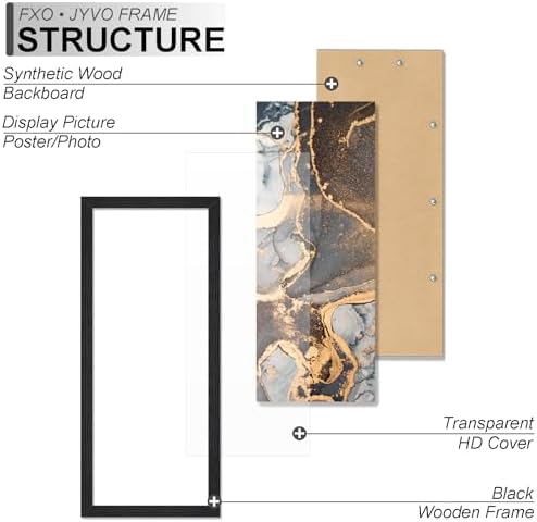 Fxojyvo 8x16 Picture Frame Black Engineered Wood Wall Hanging - Image 3