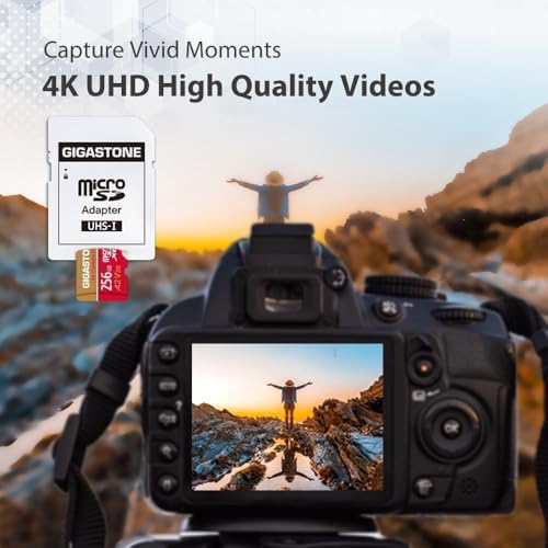 [5-Years Data Recovery] Gigastone 256GB Micro SD Card, 4K Camera Pro, A2 V30 UHS-I U3, Up to 100MB/s, for Smartphone, GoPro, Action Cam, 4K UHD Video, Nintendo Switch, with Adapter & USB-C Reader - Image 4