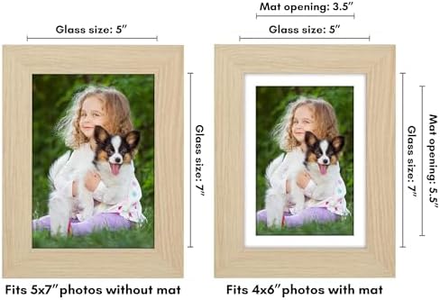 Americanflat 5x7 Picture Frame - Matted to 4x6 - Natural Oak - Image 2