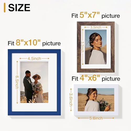 Vittanly 10 Pack Gallery Wall Frame Set, Blue, Brown, White - Image 3